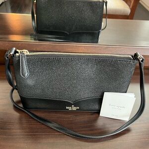 Kate Spade ♠️ black glitter crossbody